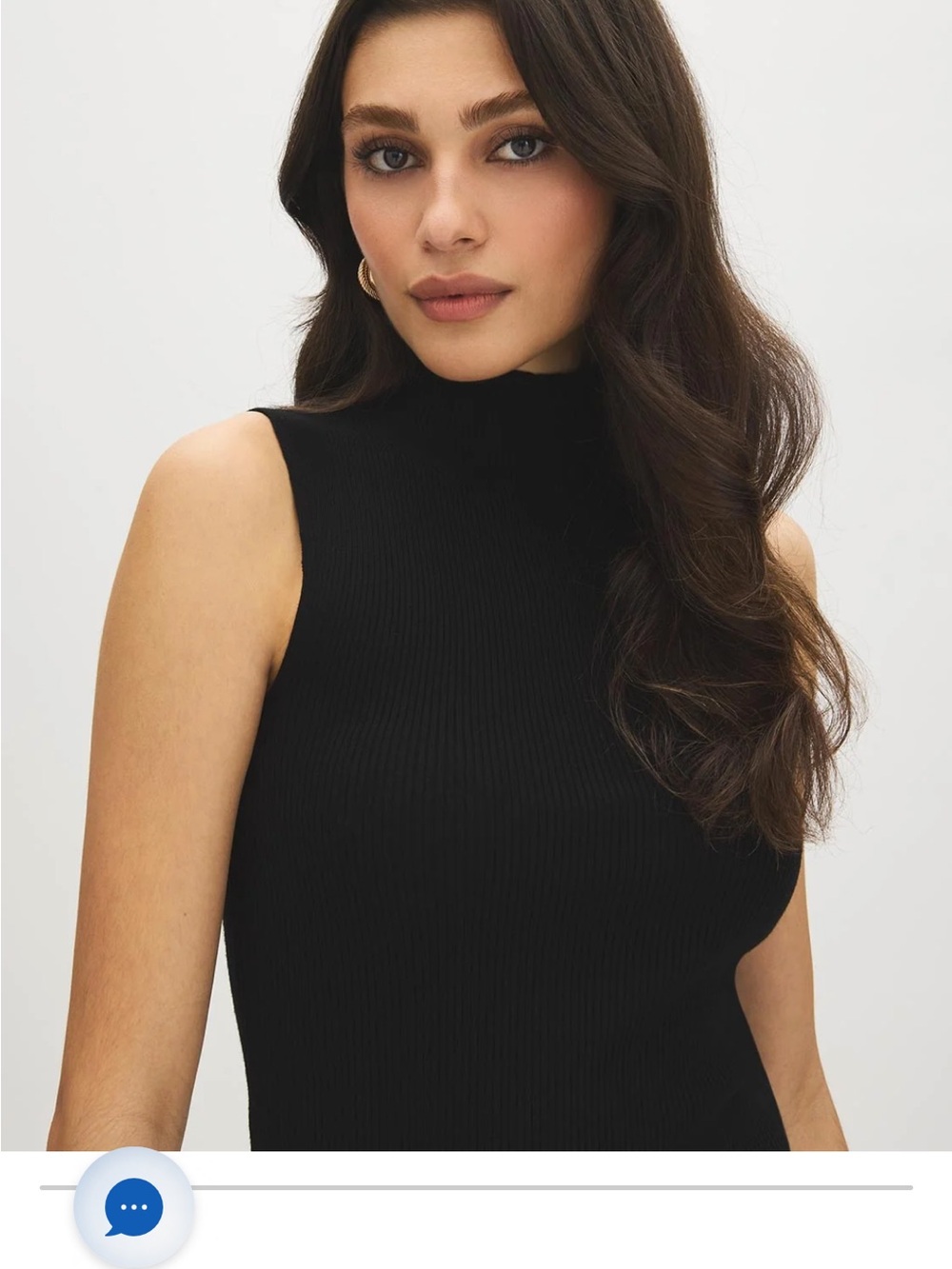 Sleeveless Black Ribbed Mock Neck Top